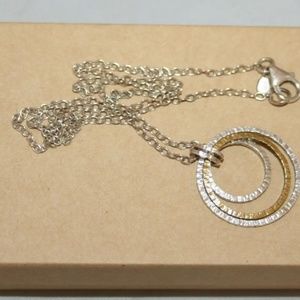 Silpada Sterling Silver & Brass Textured 'Inner Circles' Pendant Necklace N2296